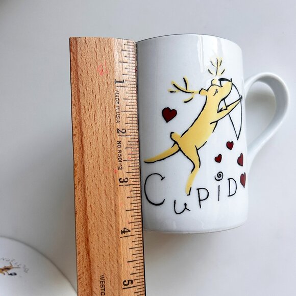 Pottery Barn Reindeer Mugs Comet Donner Blitzen Cupid Box Christmas Set Of 4 - Picture 3 of 6